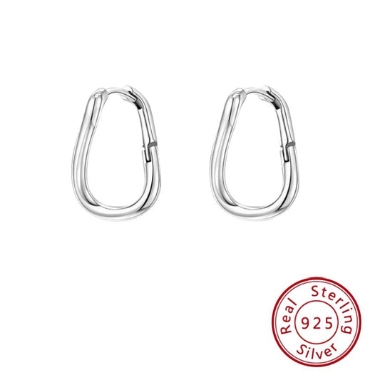 Women's Silver Hoop Earrings in 925 Sterling Silver