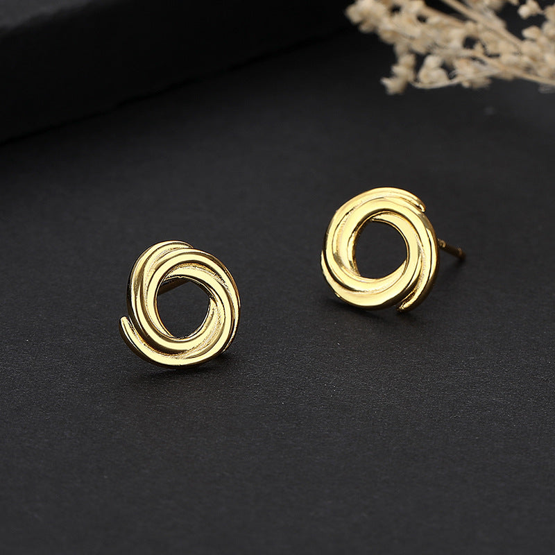 s925 sterling silver retro circle earrings