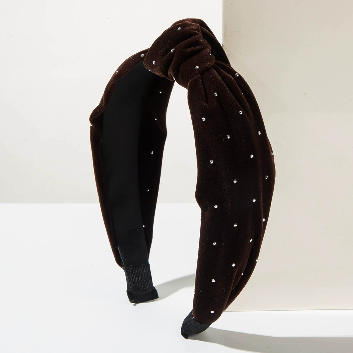 Retro Rhinestone Velvet Solid-Color Headband / Hair Accessory
