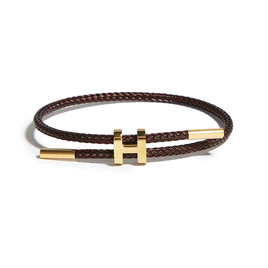 Titanium Steel H-Clasp Waterproof Braided Bracelet