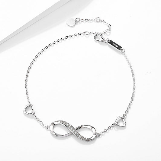 S925 Sterling Silver Infinity Bracelet