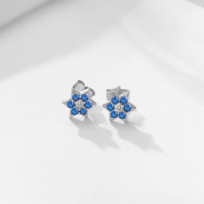 S925 Diamond Star Silver earrings Necklace Set