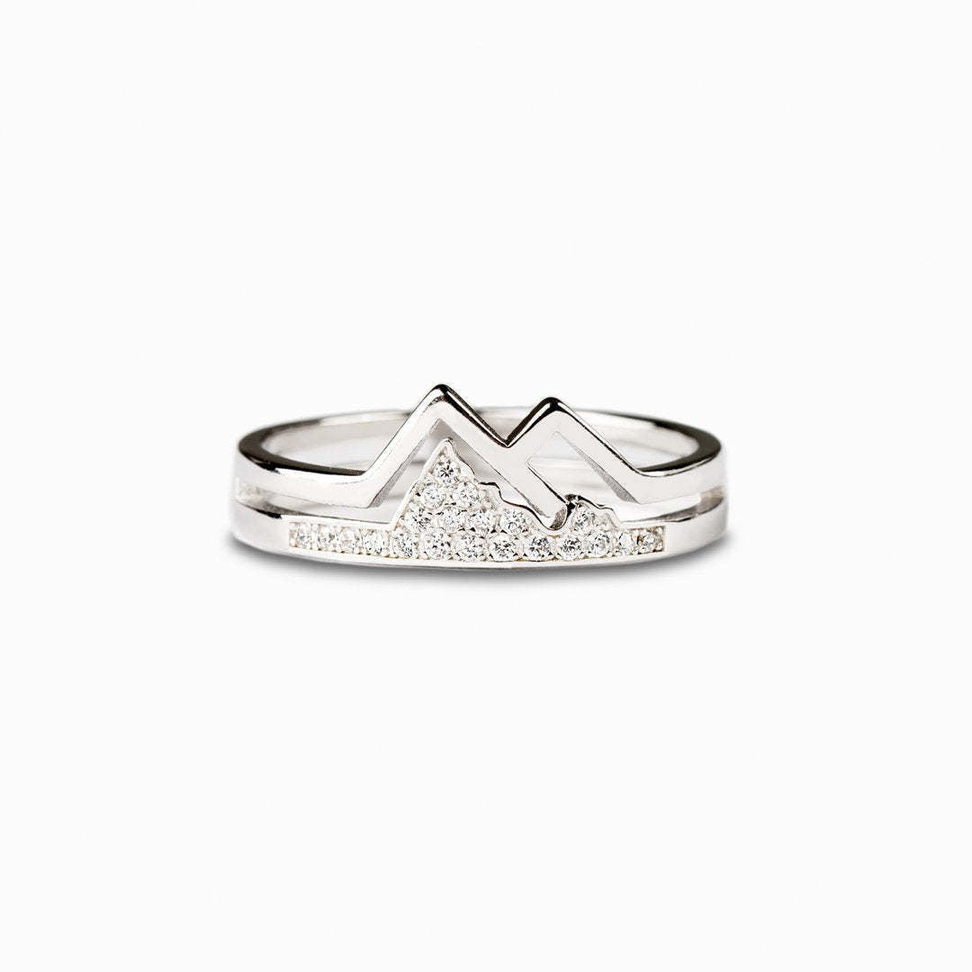s925 Sterling Silver Diamond Ring - Peak Design