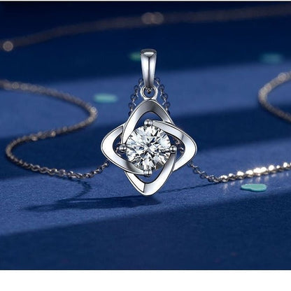 S925 Sterling Silver Four-Leaf Clover Necklace  Daily Commuting