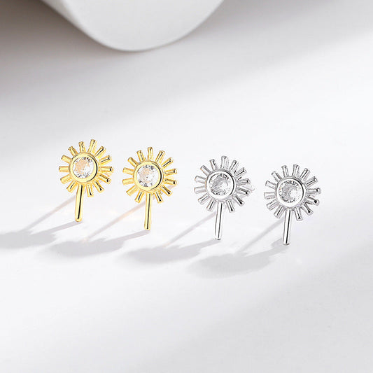 s925 sterling silver geometric retro diamond earrings