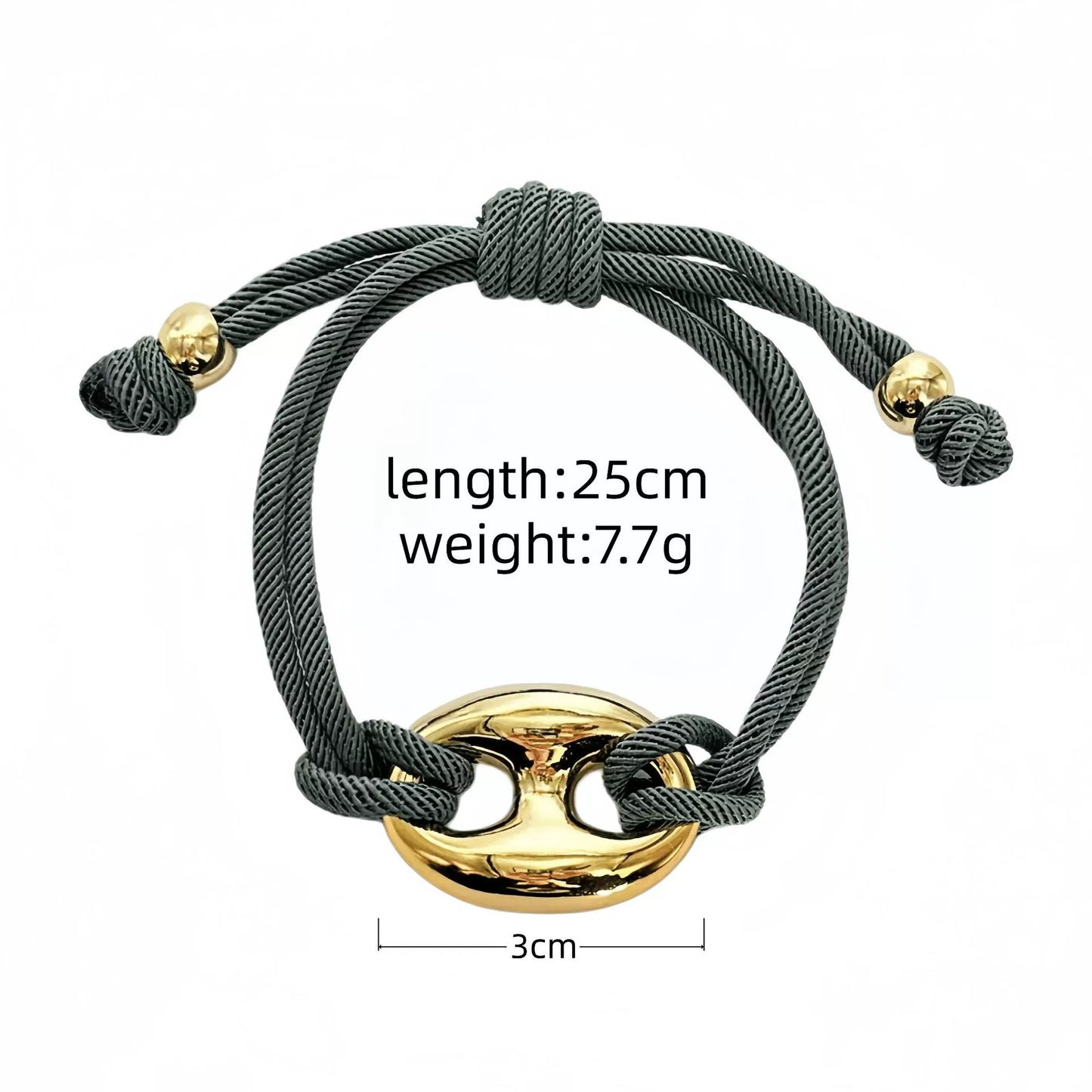 Multicolor "Pig Nose" Oval Braided Cord Bracelet