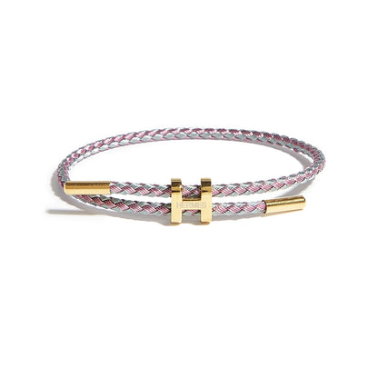 Titanium Steel H-Clasp Waterproof Braided Bracelet