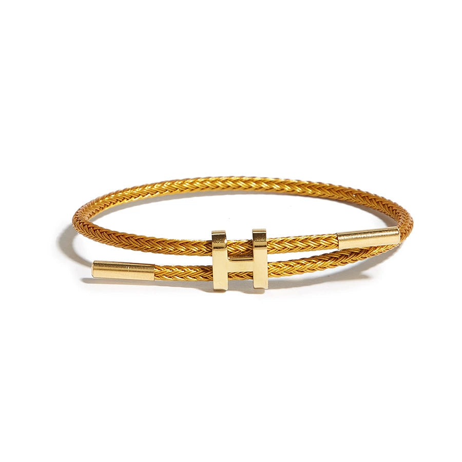 Titanium Steel H-Clasp Waterproof Braided Bracelet