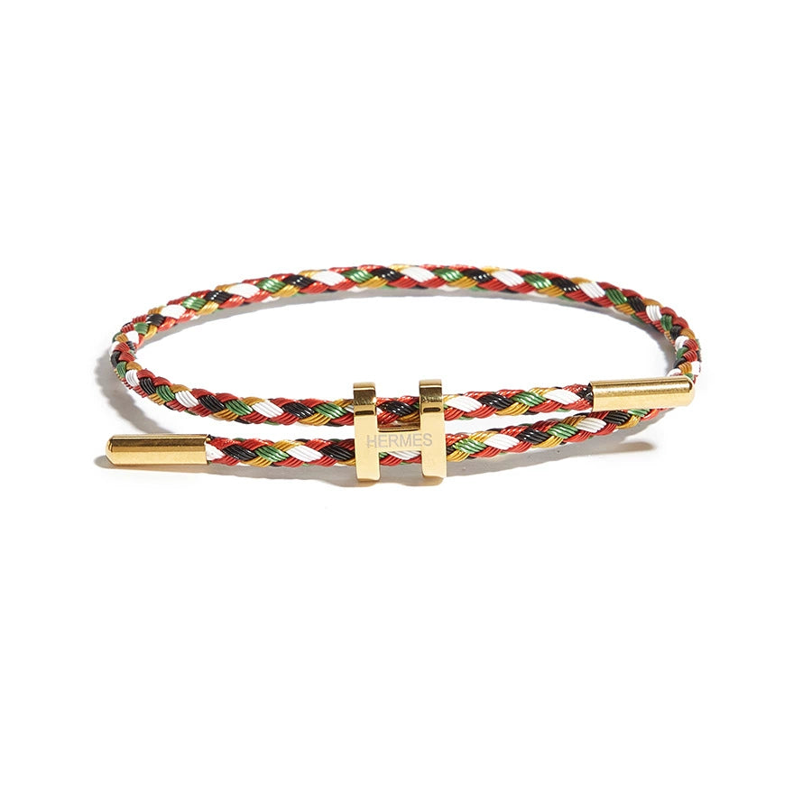 Titanium Steel H-Clasp Waterproof Braided Bracelet