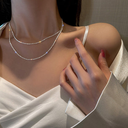 S925 Silver Shimmering Necklace for Men and Women