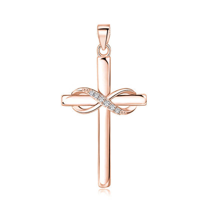 S925 Infinity Cross Sterling Silver Necklace for Women
