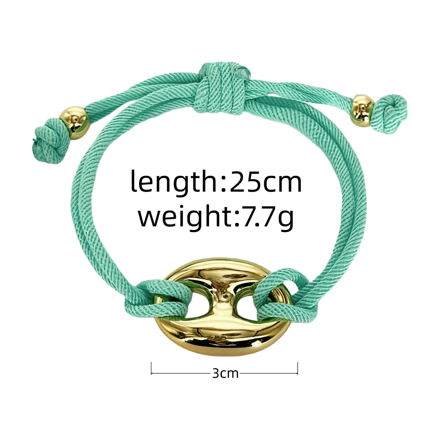Multicolor "Pig Nose" Oval Braided Cord Bracelet