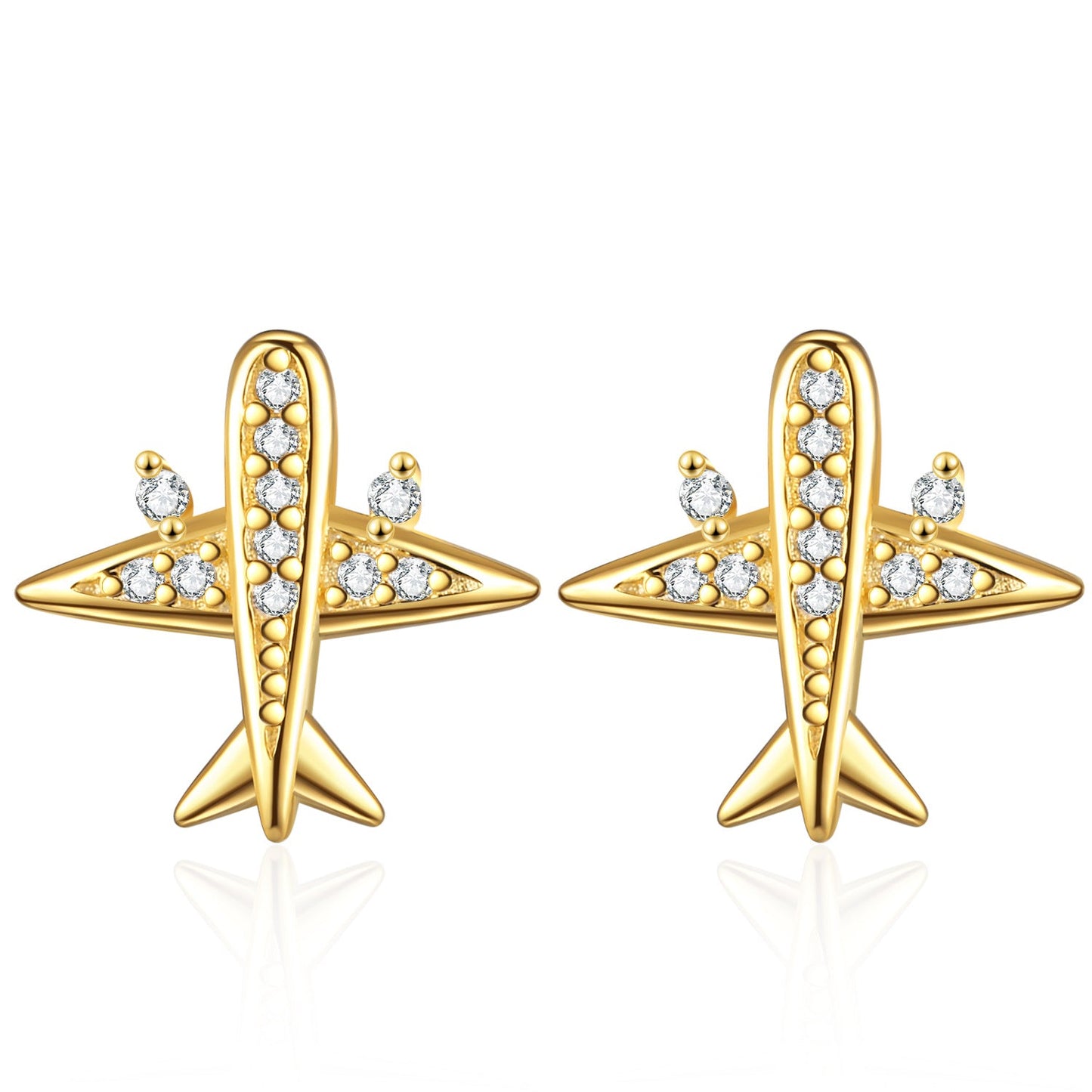 s925 Sterling Silver Airplane Earrings