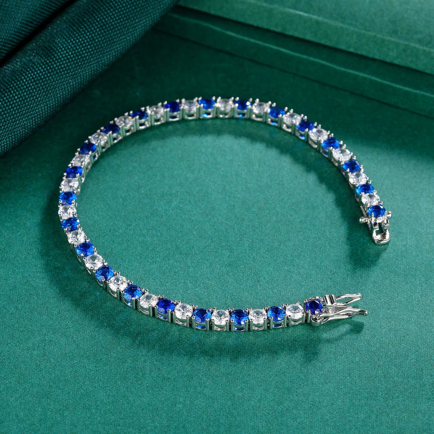 4mm Round Zircon Figure-Eight Clasp Tennis Bracelet