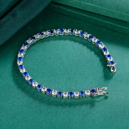 4mm Round Zircon Figure-Eight Clasp Tennis Bracelet
