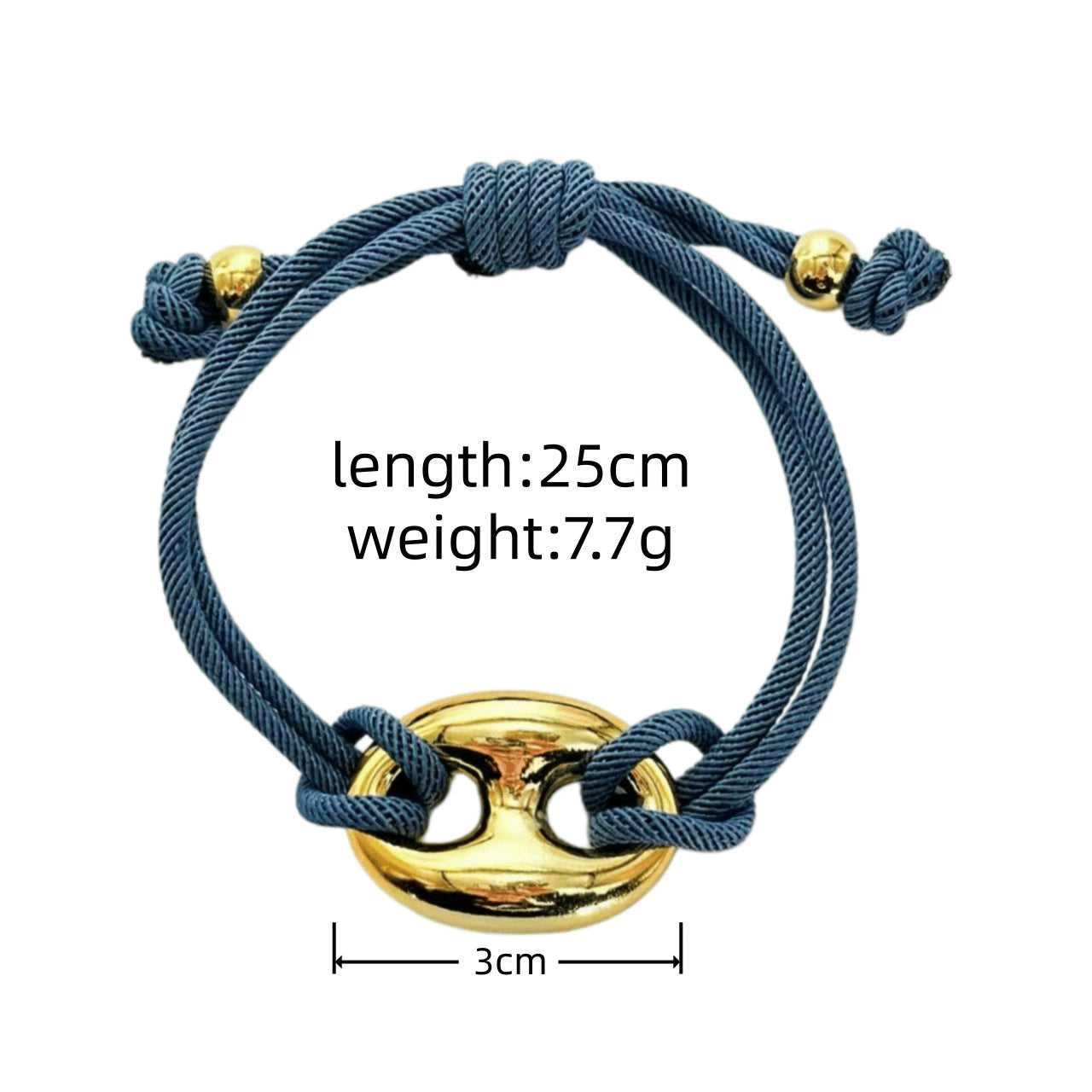 Multicolor "Pig Nose" Oval Braided Cord Bracelet