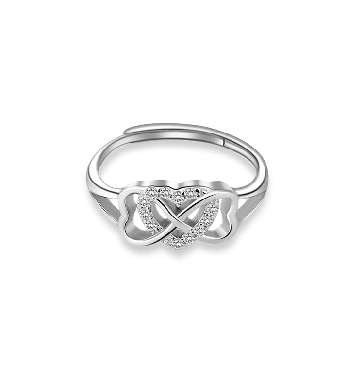 S925 Sterling Silver Love Ring - Infinity Heart-Shaped High