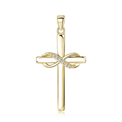 S925 Infinity Cross Sterling Silver Necklace for Women