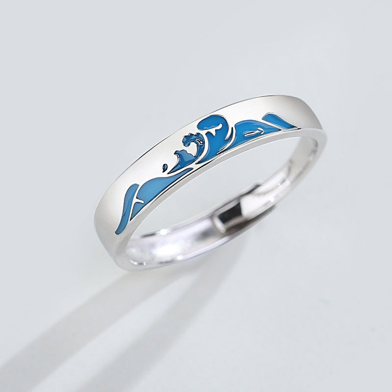 Sterling Silver Love Oath Couple Rings - Retro S925
