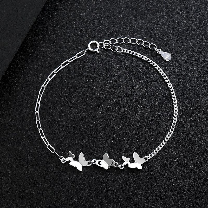 Adjustable 925 Sterling Silver Butterfly Bracelet