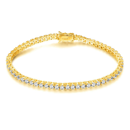 2.5mm/3.5mm four-prong zircon-set tennis bracelet for men and women