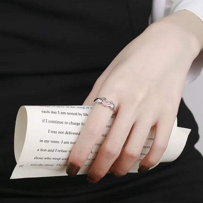 S925 Sterling Silver Heart-Shaped Ring - Love You