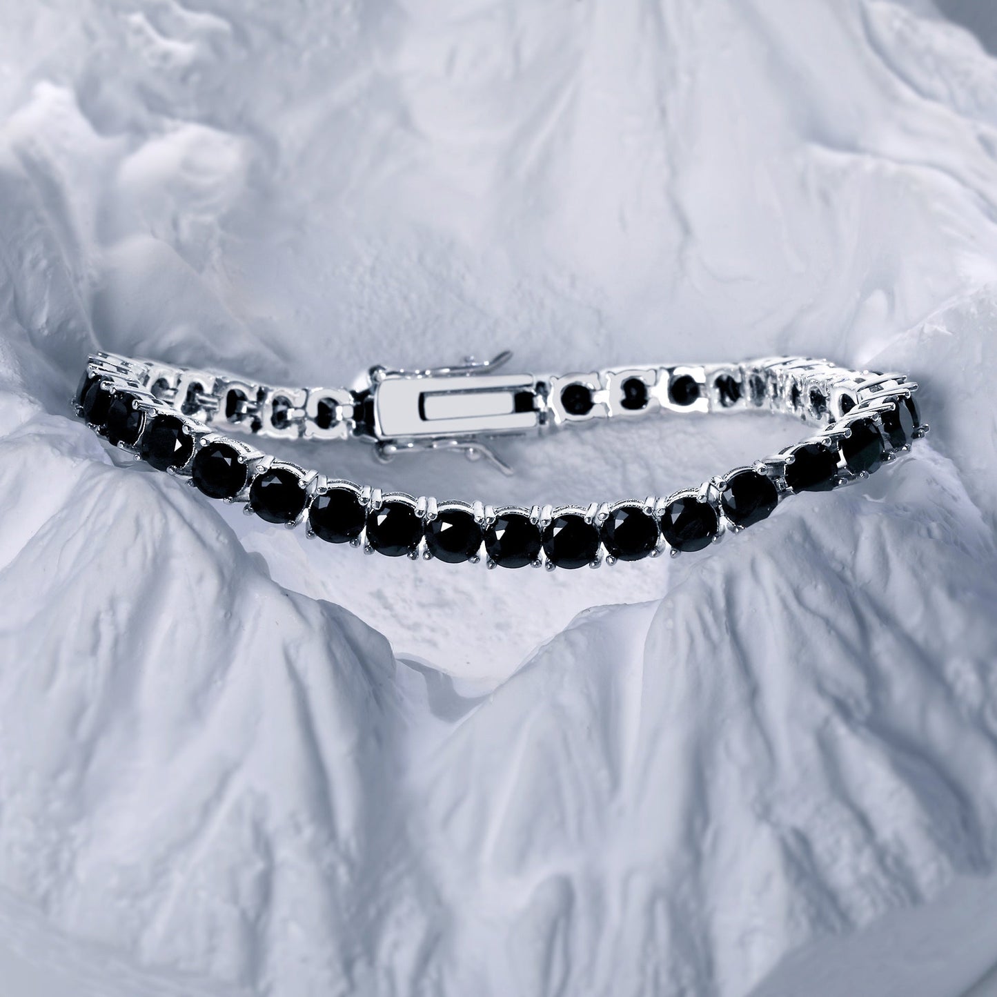 Hip Hop 4mm Black Nano Zirconia Bracelet with Figure-Eight Clasp
