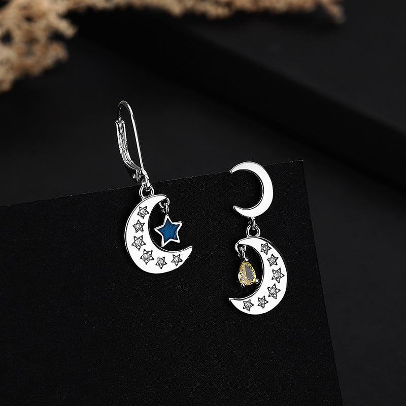 s925 sterling silver starmoon pendant earrings