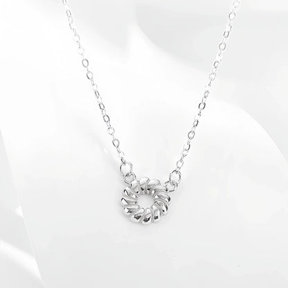s925 round pendant Sterling Silver Necklace Earring Set