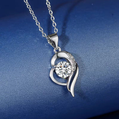 S925 Heartstring Moissanite Pendant Silver Necklace