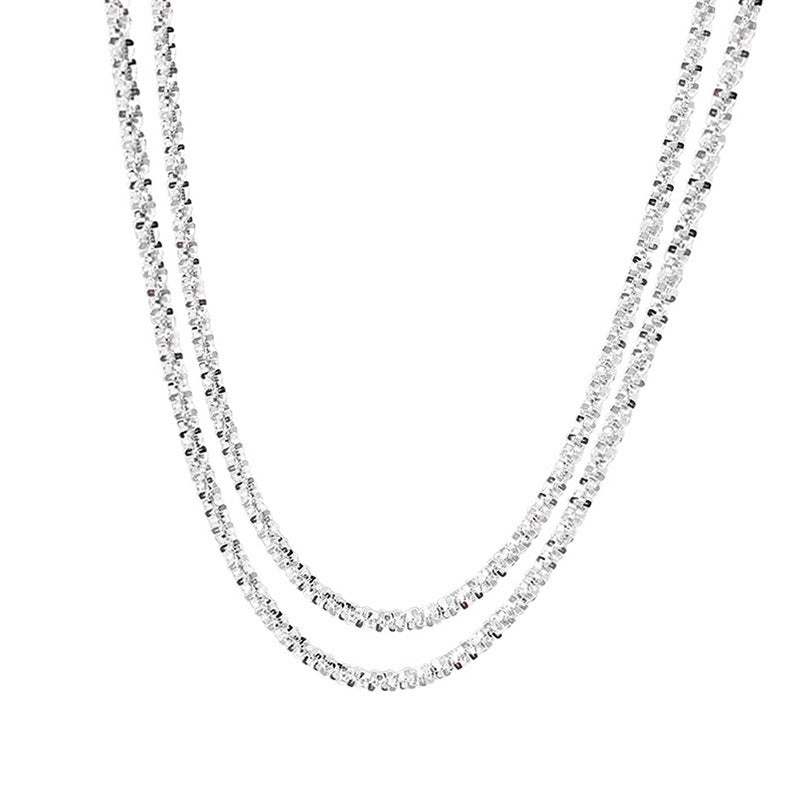 S925 Silver Shimmering Necklace for Men and Women