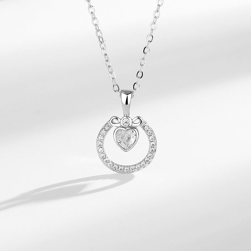 s925 Sterling Silver Heart Necklace - Love Heart-Shaped Design