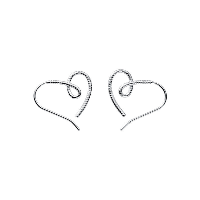 s925 sterling silver geometric heart earrings