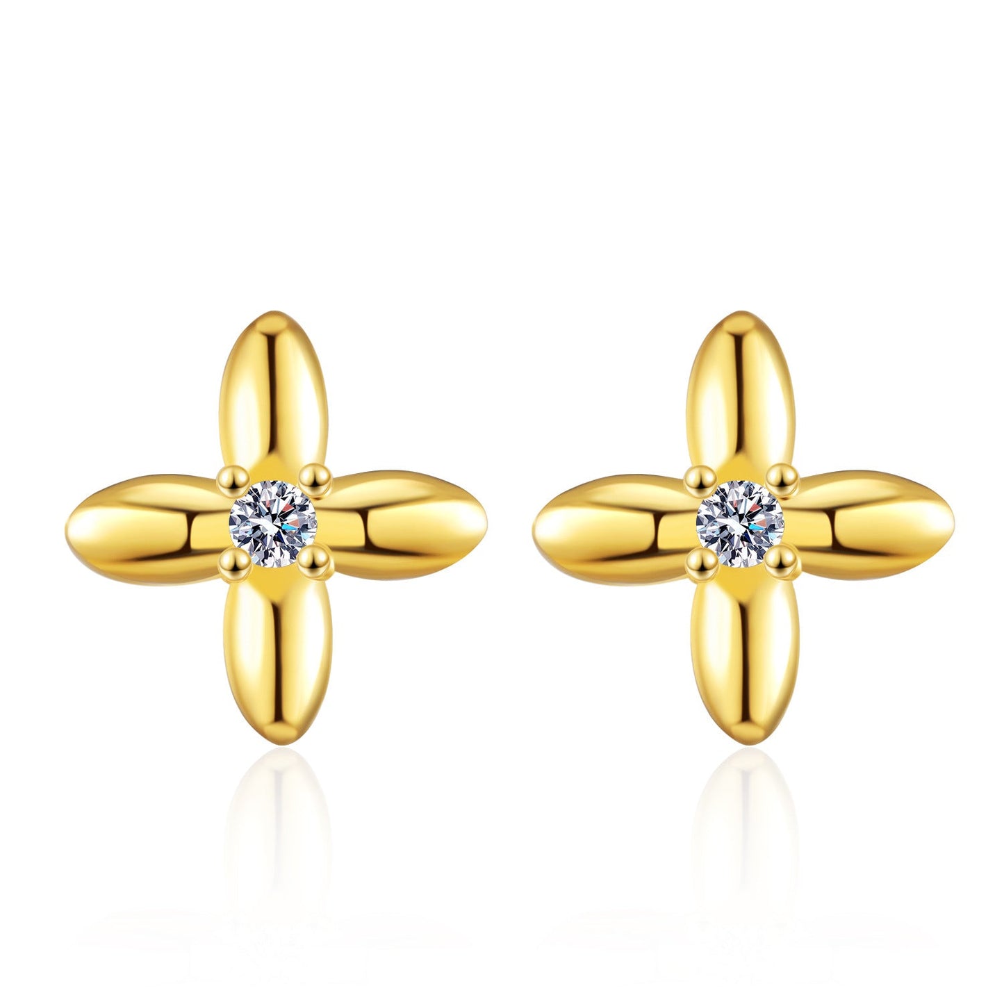 S925 Sterling Silver Flower Earrings