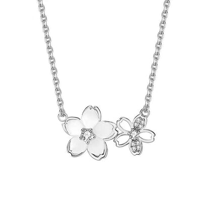 S925 Sterling Silver Cherry Blossom Necklace