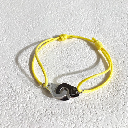 Colorful Braided Waxed Rope Handcuff Bracelet