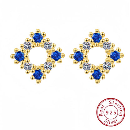 s925 sterling silver square earrings women