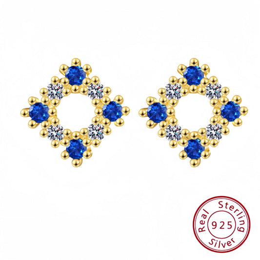 s925 sterling silver square earrings women