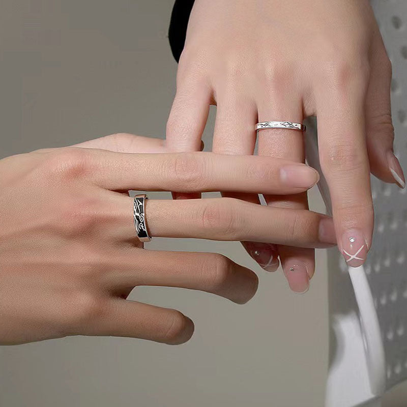 s925 Sterling Silver Couple Ring - Open Ring for Men and Women