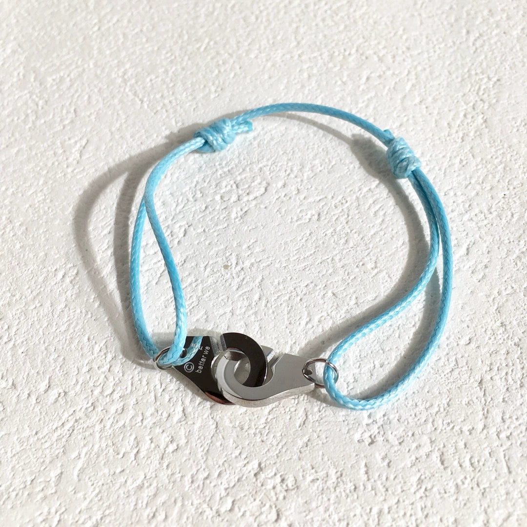Colorful Braided Waxed Rope Handcuff Bracelet