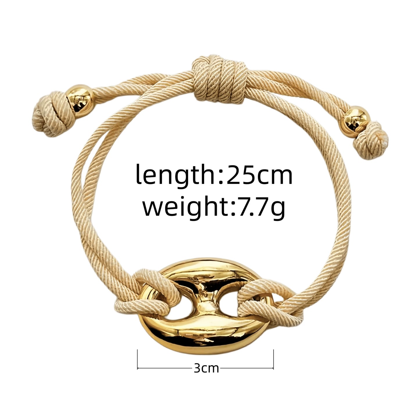 Multicolor "Pig Nose" Oval Braided Cord Bracelet