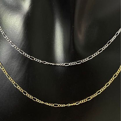 S925 DIY Silver Necklace Figaro Chain Stacking Men's Women's