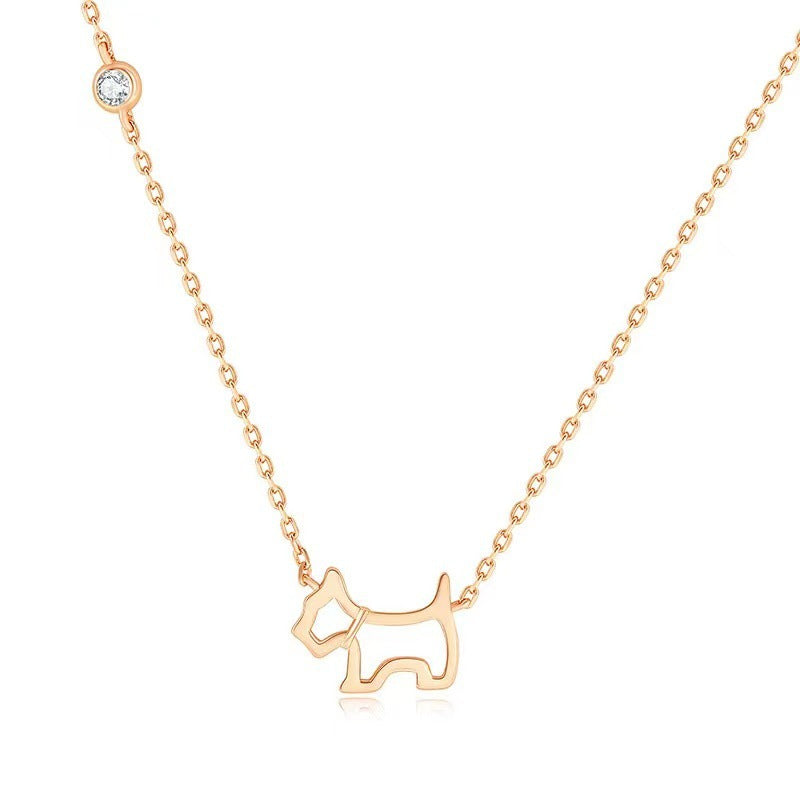 S925 Sterling Silver Cute Puppy Necklace - Adorable Pet Jewelry