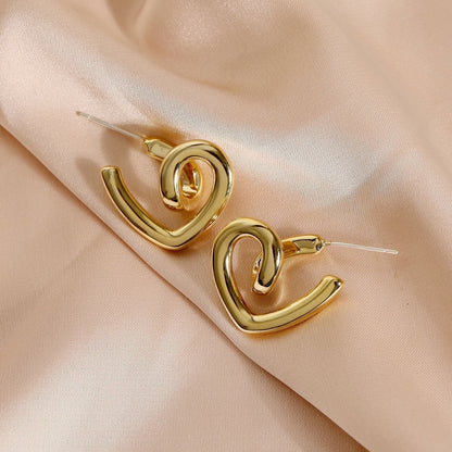 s925 sterling silver rotating heart earrings