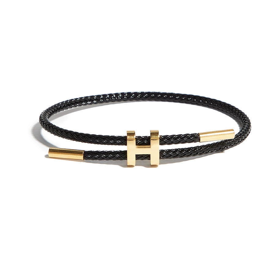 Titanium Steel H-Clasp Waterproof Braided Bracelet