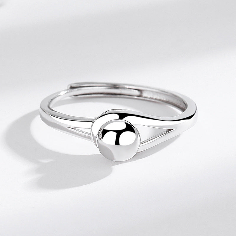 S925 Sterling Silver Geometric Spherical Ring - Unique