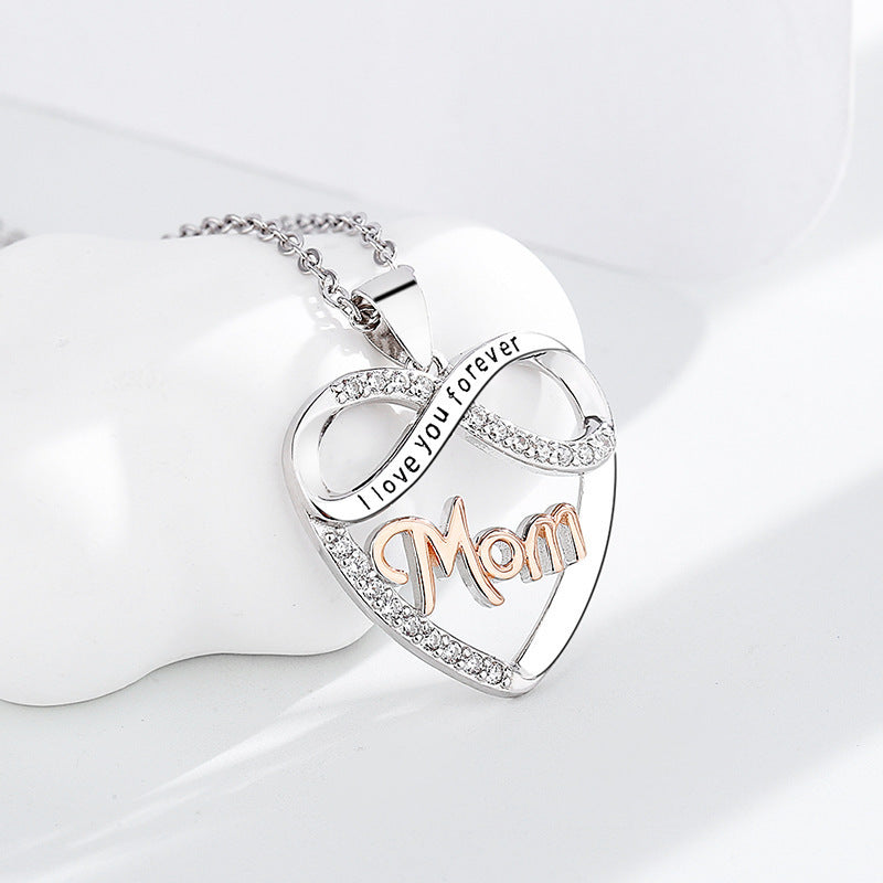 925 Sterling Silver Mom Necklace - Infinity Heart Design